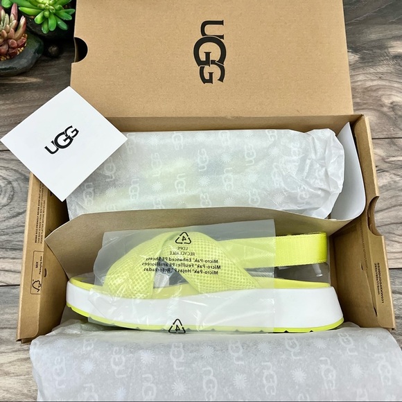 NIB UGG Nella Slingback Platform Sandal 7.5 38.5 Pollen Mesh - Picture 10 of 12